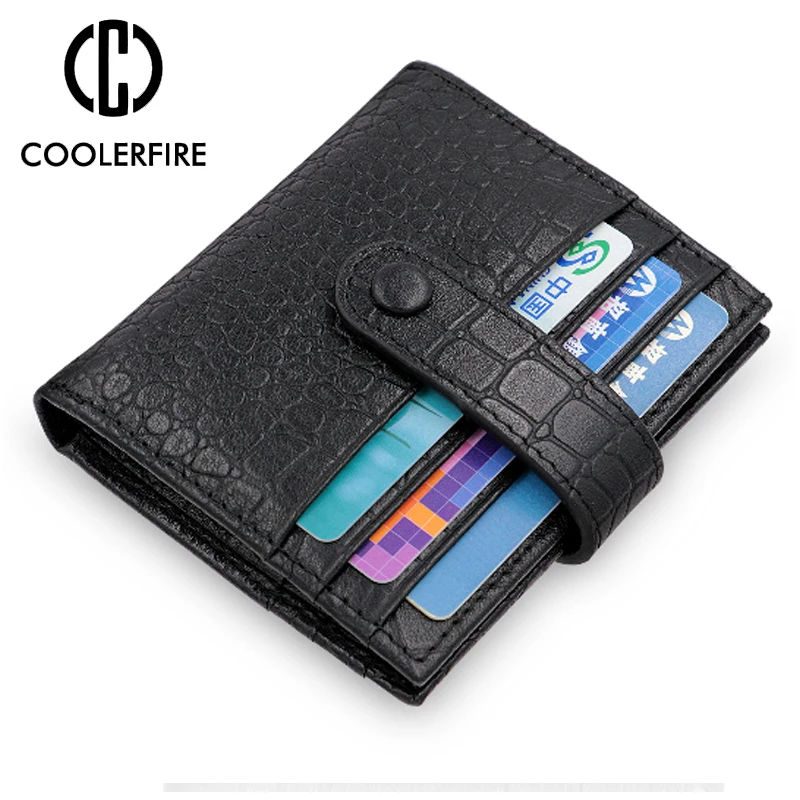 Новинка натуральная кожа держатель для ID карт RFID Блокировка мини тонкий кошелек
