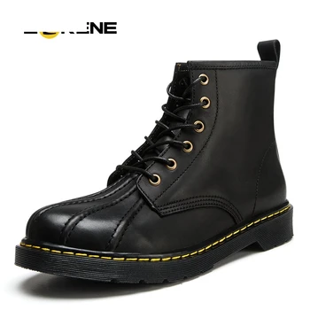 

Nice Winter Genuine Leather Ankle Boots For Men Cow Leather Safety Martin Boots