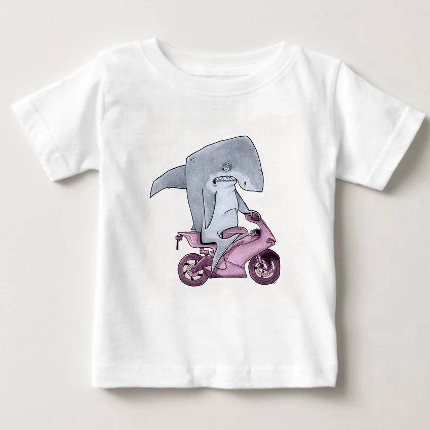 

2018 New Funny Boy/Girl t shirt Cartoon Bike T-shirts Baby Kids Print Tops Tees Children Summer Girl Top Tees Child Clothes MJ
