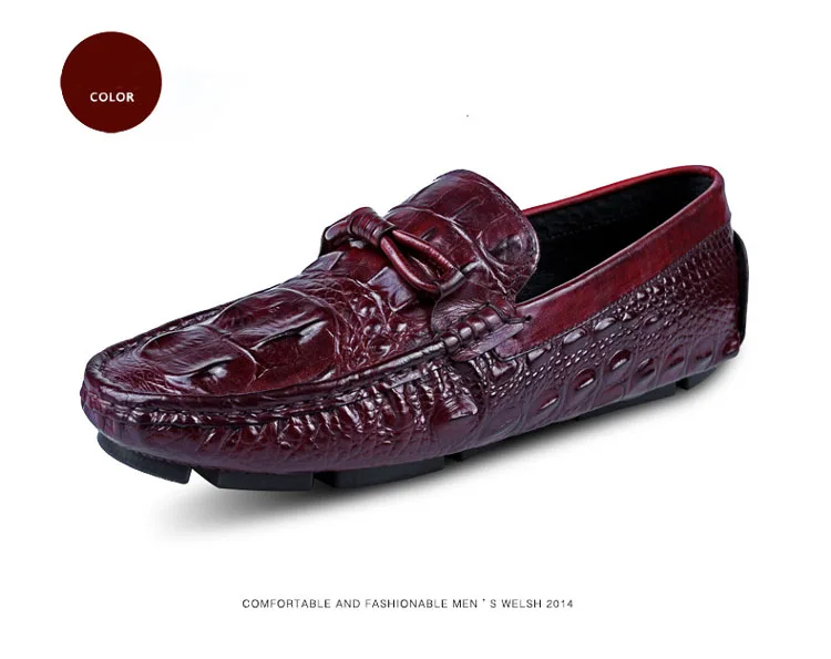 Г., Весенняя мужская повседневная обувь высокого качества модные мокасины с узором «крокодиловая кожа», лоферы из натуральной кожи, обувь Gommino для вождения