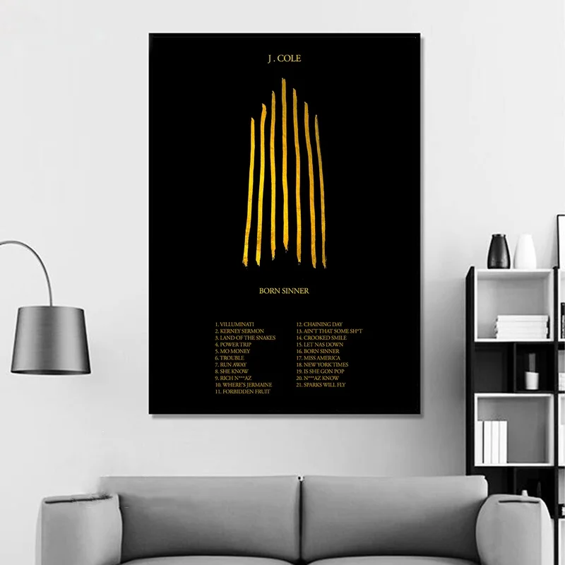 J Cole Born Sinner Rap альбом поп музыка Обложка плакат музыкальной звезды холст печать