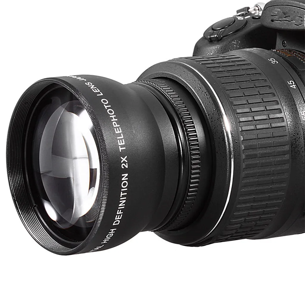 52mm 2x 2.0X Magnification Tele Telephoto Lens For Canon Nikon Sony DSLR Camera