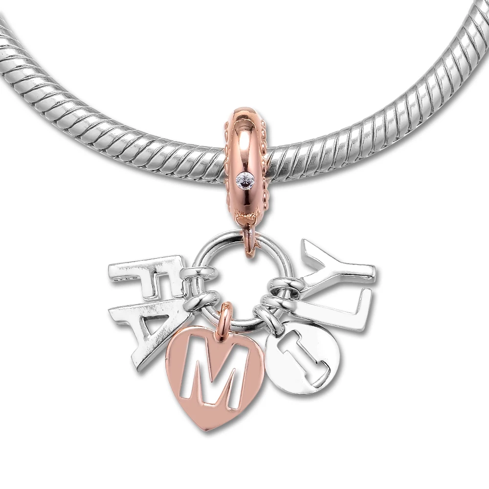 CKK Fit Pandora Браслеты Perfect Family Charms 925 оригинальные бусины из стерлингового серебра