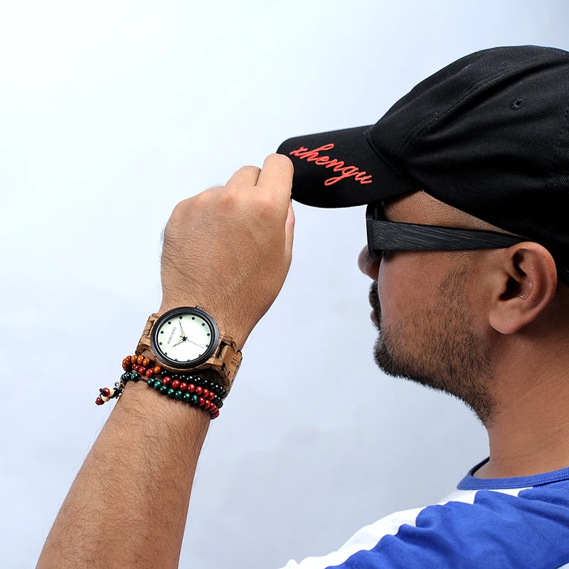 BOBO BIRD Men bamboo Wooden Watch Luminous Dial Wrist Watches With Wood Links In Gift Watch Box relojes hombre custom logo