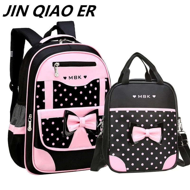 

2 Pcs/Set Children School Bags for Girls Backpack Kids Dots Printing Backpacks Schoolbag kids Waterproof Primary School Backpack