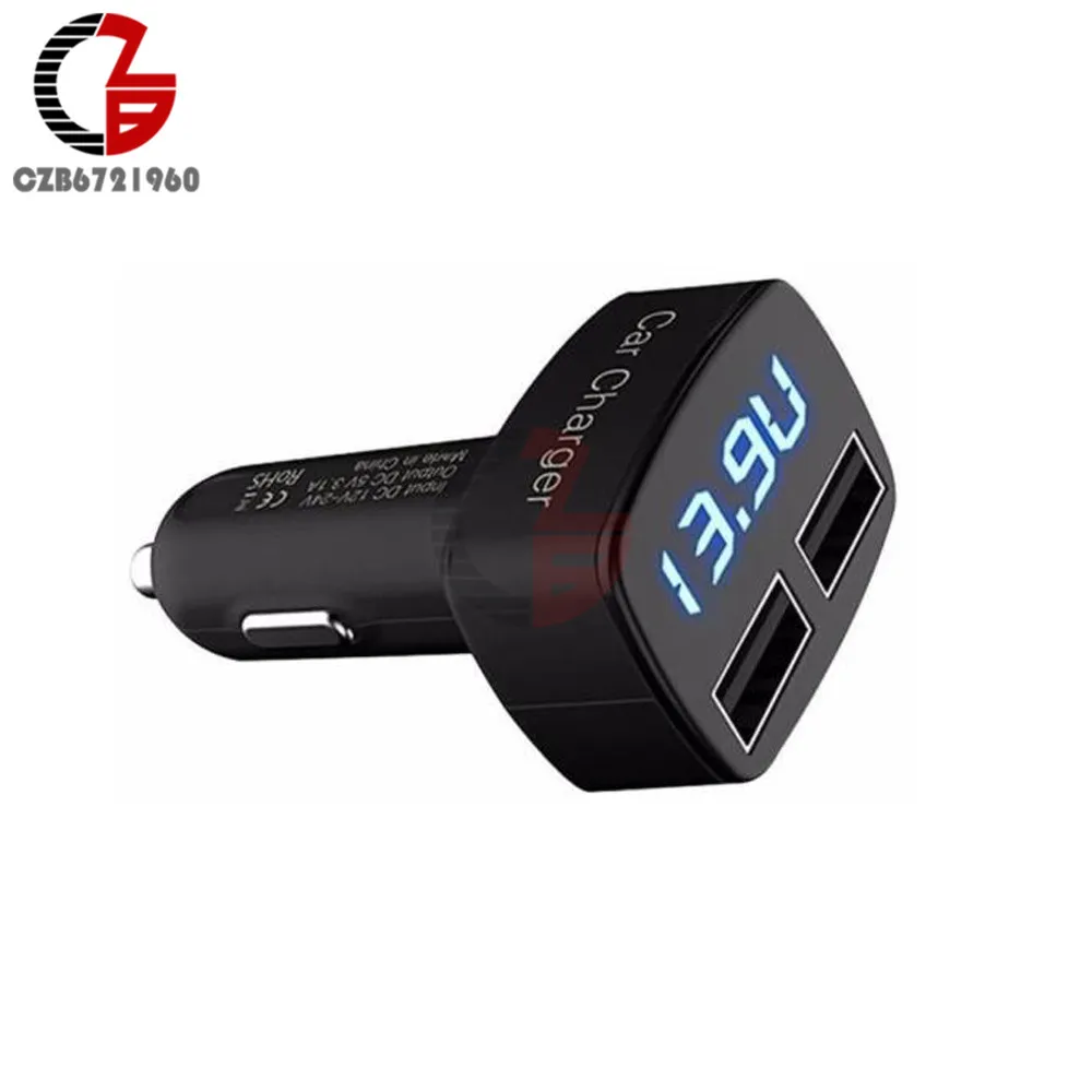 Автомобильное зарядное устройство с двумя USB портами 5 В 3 1 А отображением
