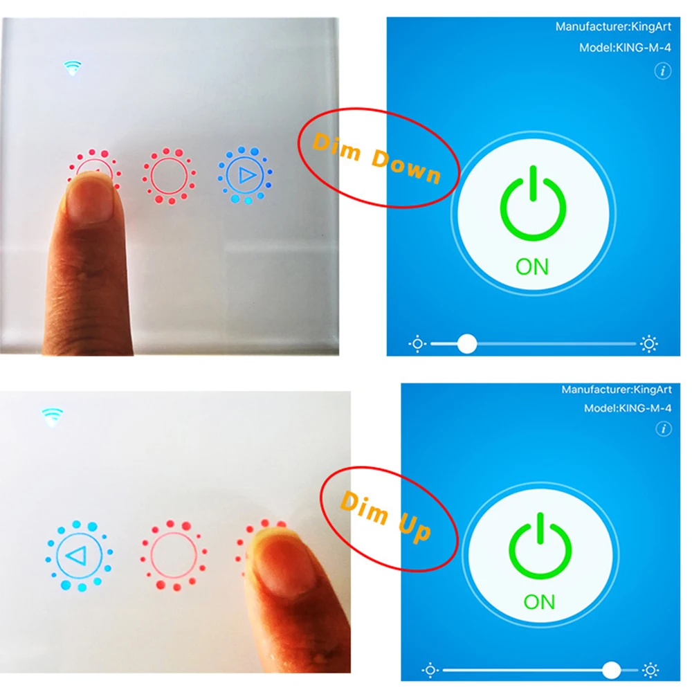 Светодиодный диммер 220 В, умный переключатель Wi-Fi, бесступенчатый диммер с сенсорным управлением, с лампой, совместимой с Amazon Alexa Google Assistant Ewelink