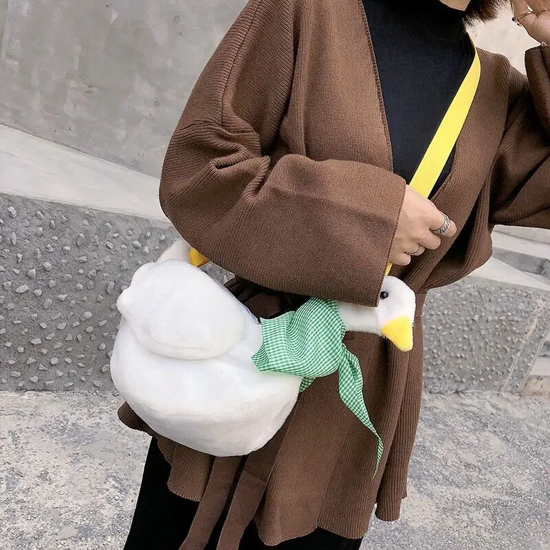 

Dark Flannel Messenger Bag Girl Cute Winter Soft Shoulder Bags Bentoy Phone Bag Adjustable Coin Purse Daughter Fashion Handbags