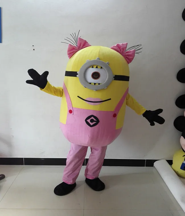 

Despicable Me 2 Mascot Costume Despicable me minion Costume mascot fancy Cartoon costume Free Shipping