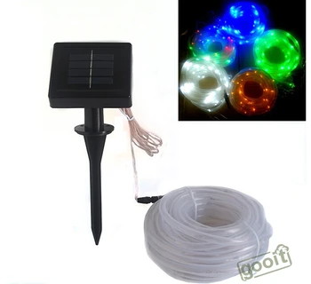 

Solar Powered Colorful Tube LED String Light For Garden Fairy Party 100 LEDs 10M Solar waterproof RGB String Fairy TUBE lamps