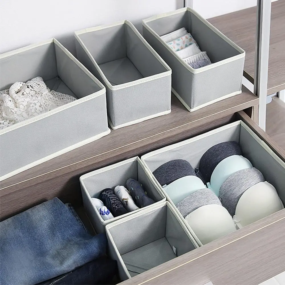 6PCS/Set Underwear Bra Storage Boxes Drawer Organizer Socks Scarfs Case Wardrobe Closet Divider Clothes Necktie Container 6PCS/Set Underwear Bra Storage Boxes Drawer Organizer Socks Scarfs Case Wardrobe Closet Divider Clothes Necktie Container