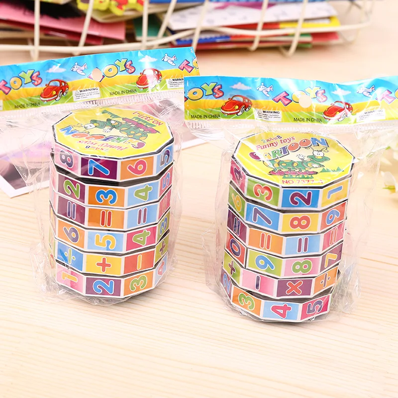 1pcs Creative cute cartoon intelligence cube, student learning products, kindergarten enlightenment, digital toy cube.