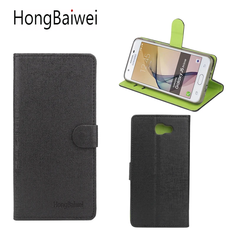 

HongBaiwei for Samsung Galaxy J5 Prime Case Cover Fashion Hit Color Leather Wallet Card Holder Flip Phone Bag Case