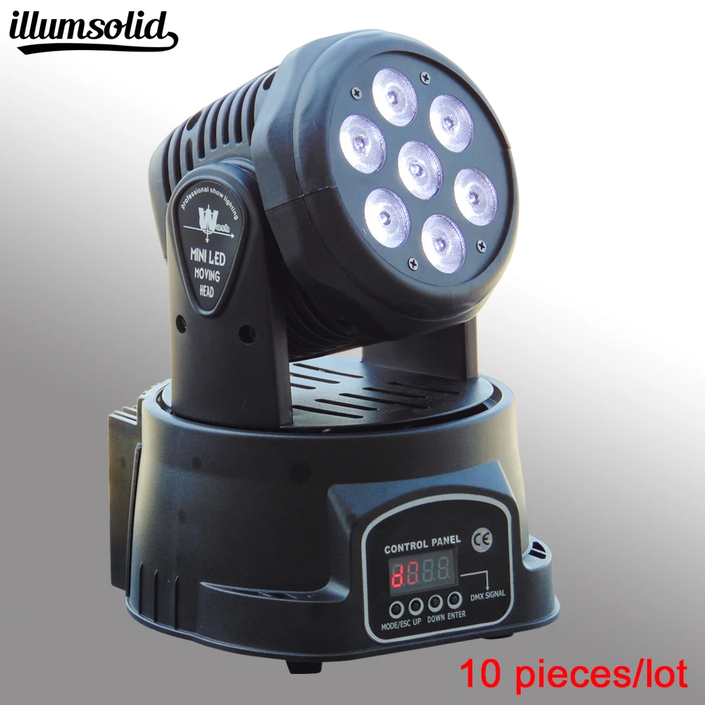 

10 pieces/lot 7x12w DMX wash RGBW LED Moving Head Light,14CH Stage Party DJ Lighting, for Indoor Club, Party Show