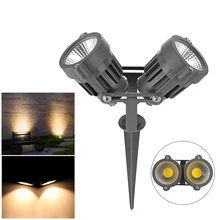10 Вт светодиодные фонари для сада для походов двойной газон свет Светодиодный прожектор с Спайком водонепроницаемый IP65 для двора патио Путь AC 12 В