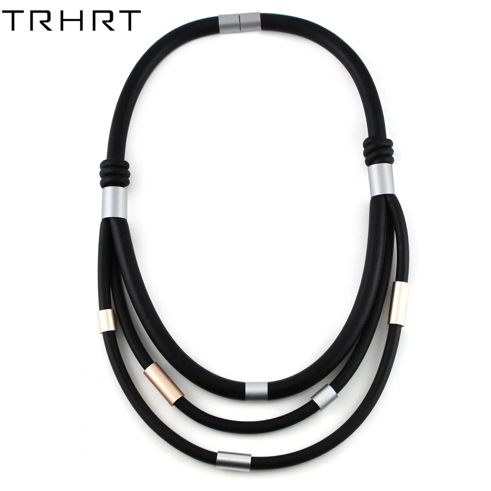 

TRHRT Vintage Choker Bib statement Pendants Necklaces Simple Aluminum Tube High Quality For Dress