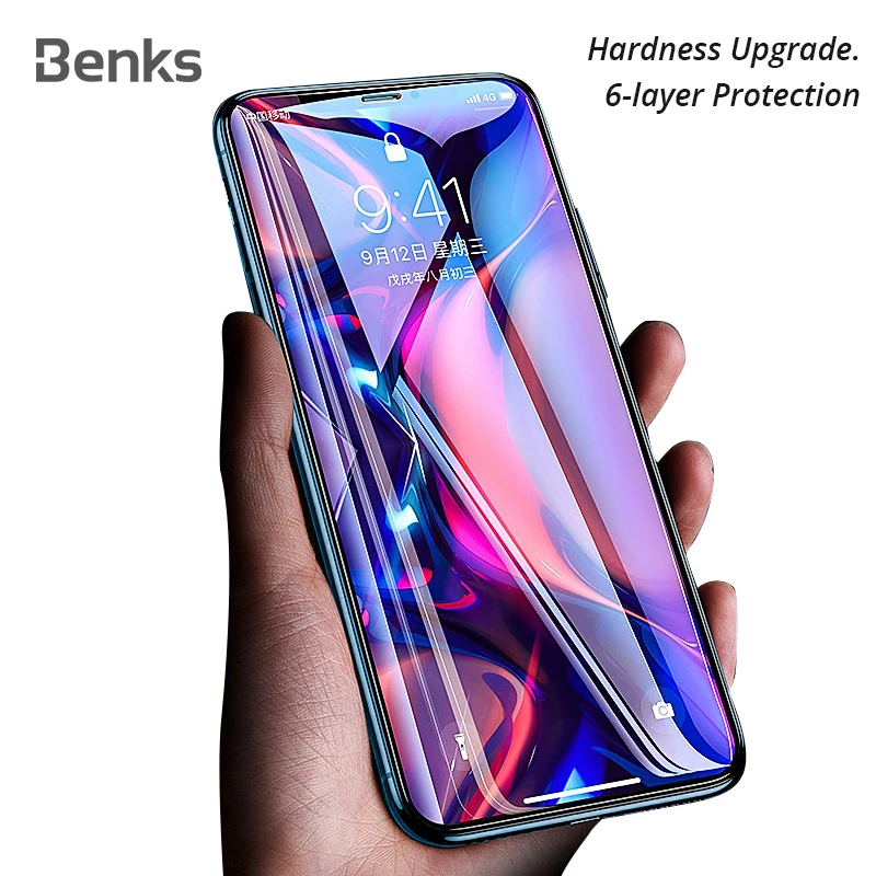 Продажа Benks X PRO + King Kong 10H 9D HD защита экрана изогнутая поверхность защитная пленка из закаленного стекла для iPhone X Xs Max XR