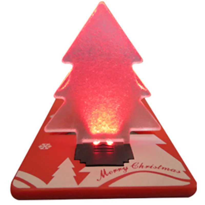 

Christmas Decoration Pocket Folding Christmas Tree Shape LED Light Pocket Wallet Credit Card Delicate Christmas Tree MR0089
