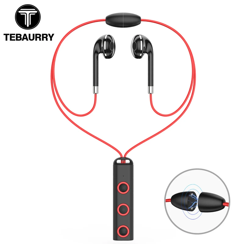

TEBAURRY Bluetooth Headphone Wireless Headset Magnetic Neckband Sport Bluetooth Earphone with Mic for phone iphone xiaomi