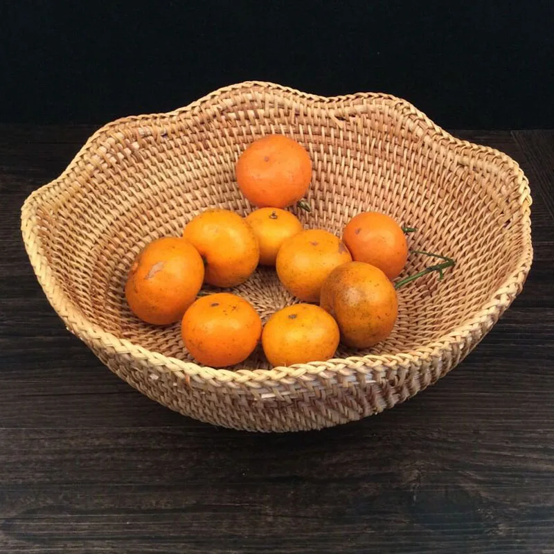 Rattan Fruit Basket Dry Fruit Tray Decoration Display Decorative