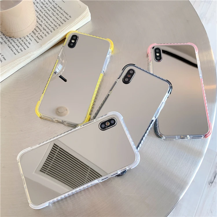 

Simple Pure Color Mirror Phone Case For iphone XS Max Case For iphone XR X 6 6S 7 8 Plus Back Cover Full Protect Anti-Knock Case