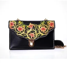 Женский клатч в китайском стиле с ручной гравировкой в виде цветка из натуральной кожи, Женский кошелек на цепочке, женская сумка через плечо