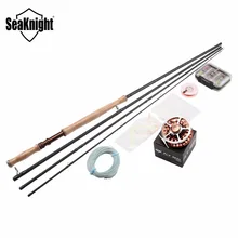 SeaKnight maxway HONOR 9/10# Fly Род Комбо 3,9 м углеродного волокна стержня Алюминий нахлыстом Reel9/10+ линии+ приманку+ lurebox Рыбалка набор