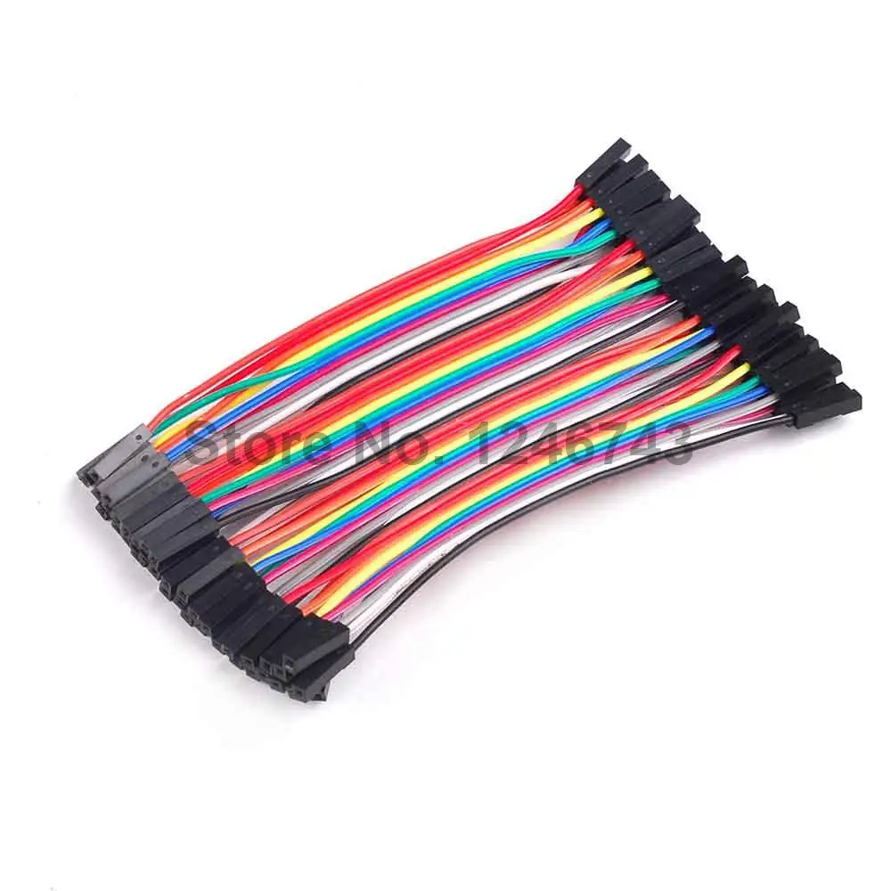 40PCS=1Row 10cm 2.54mm 1Pin 1P-1P Female to Female Jumper Wire Dupont Cable