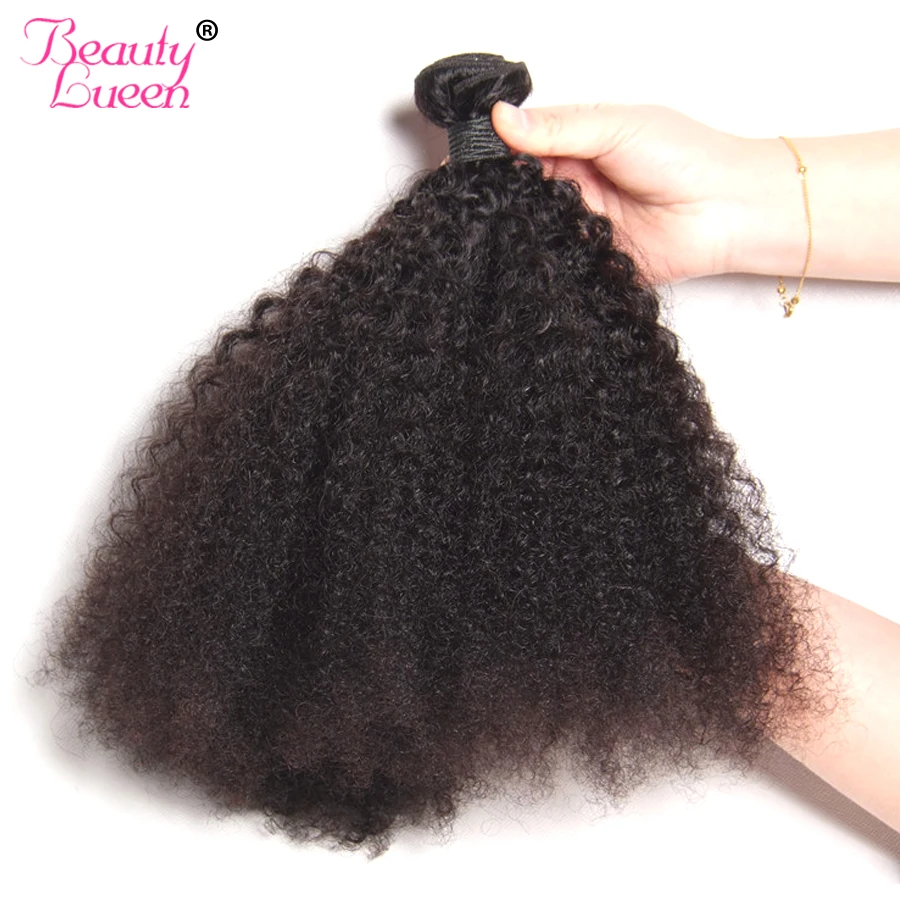 Mongolian Hair Afro Kinky Curly Hair Extension Human Hair Bundles Weave 1 Piece Can Buy 3/4 Bundles Beauty Lueen Non Remy Hair