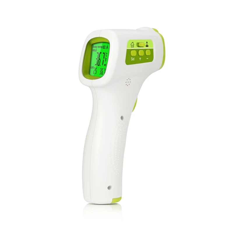 Лоб Инфракрасный цифровой ЖК-термометр электронный термометр температуры бесконтактный инфракрасный детский цифровой термометр для тела ребенка - Цвет: green