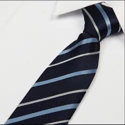 Серебристый Белый темно-синие галстук в полоску corbatas 8 см Gravata тонкий Седа Галстуки известный дизайнер высокое качество Cravate оптовая продажа