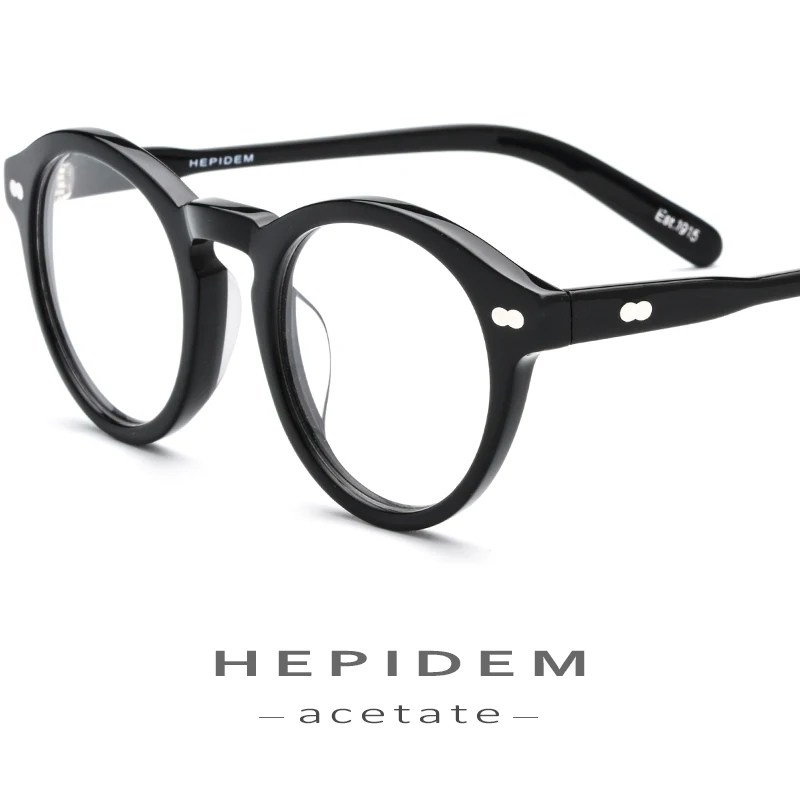 

Acetate Glasses Frame Men Vintage Round Prescription Eyeglasses Women Retro Transparent Myopia Optical Nerd Spectacles Eyewear