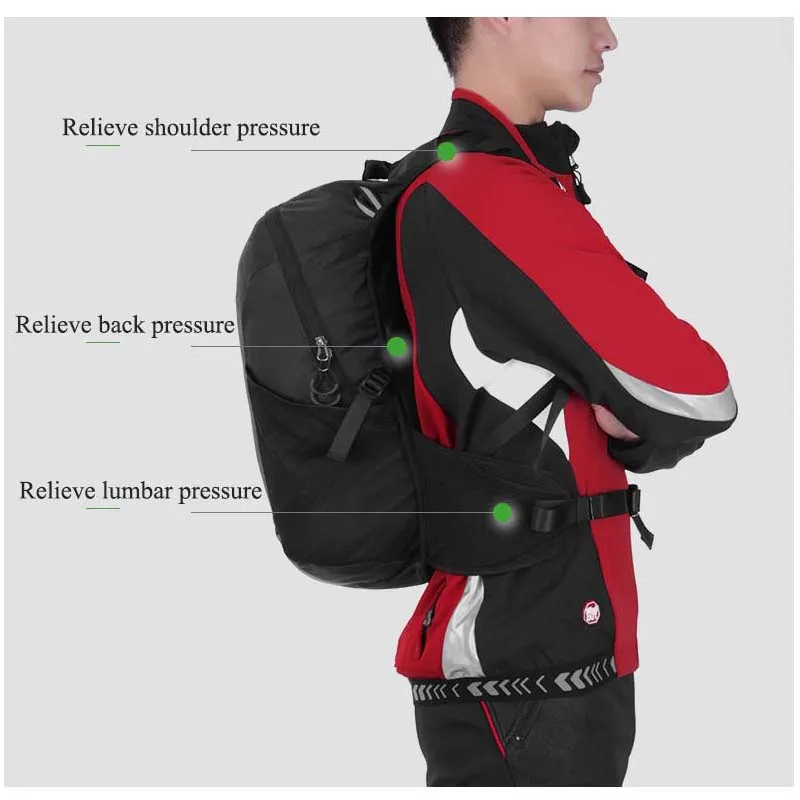 Excellent Rockbros Outdoor Sports Bicycle Backpack Ultralight Cycling Shoulders Storage Pack Climbing Travel Rucksack Nylon Bike Bag 4
