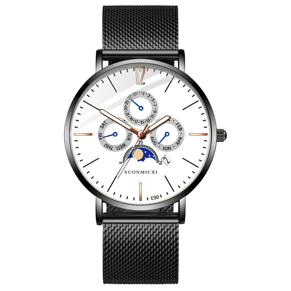 Модные мужские часы из сплава бизнес кварцевые наручные часы сетка ремешок 30 м Водонепроницаемые наручные часы Мужские часы Часы M20 - Цвет: B