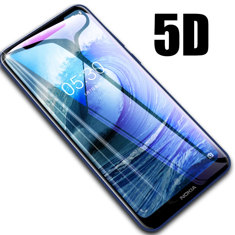 2 шт. 5D Защитное стекло для Nokia 3 5 6 7 8 экран 1 Plus X5 X6 закаленное стекло|Защитные