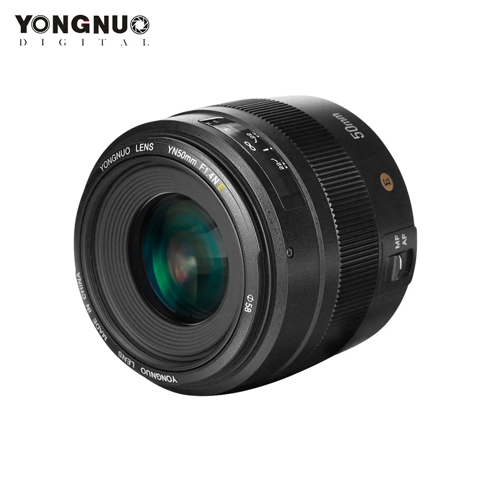 Объектив yongnuo yn50mm F 1,4 N стандартный объектив с большой апертурой и автофокусом для nikon D810 D5 D4 D750 D7200 D5600 D3400 объектив камеры