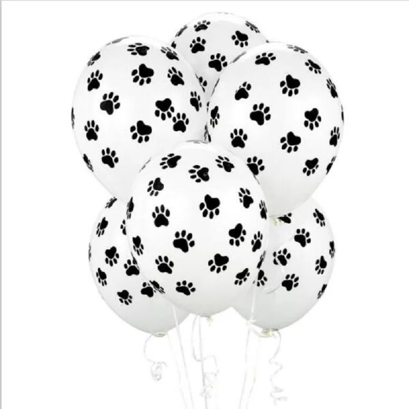 20Pcs Party Supplies Patrolling Dog Paws Party Balloons Latex Balloons
