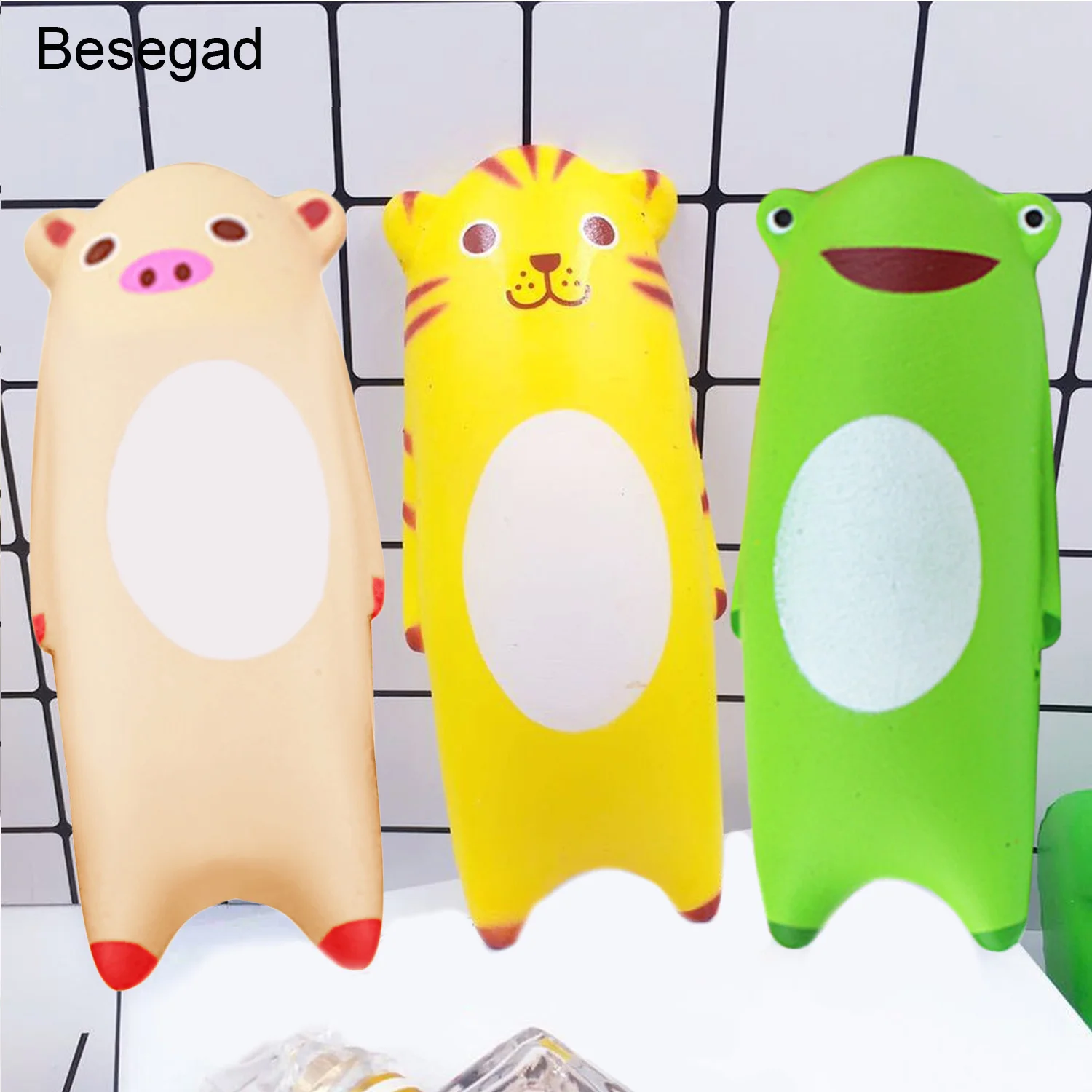 Besegad Kawaii Soft Squishy Anti Stress Fun Simulation животные игрушки медленный рост для детей Взрослые снимает стресс и тревога