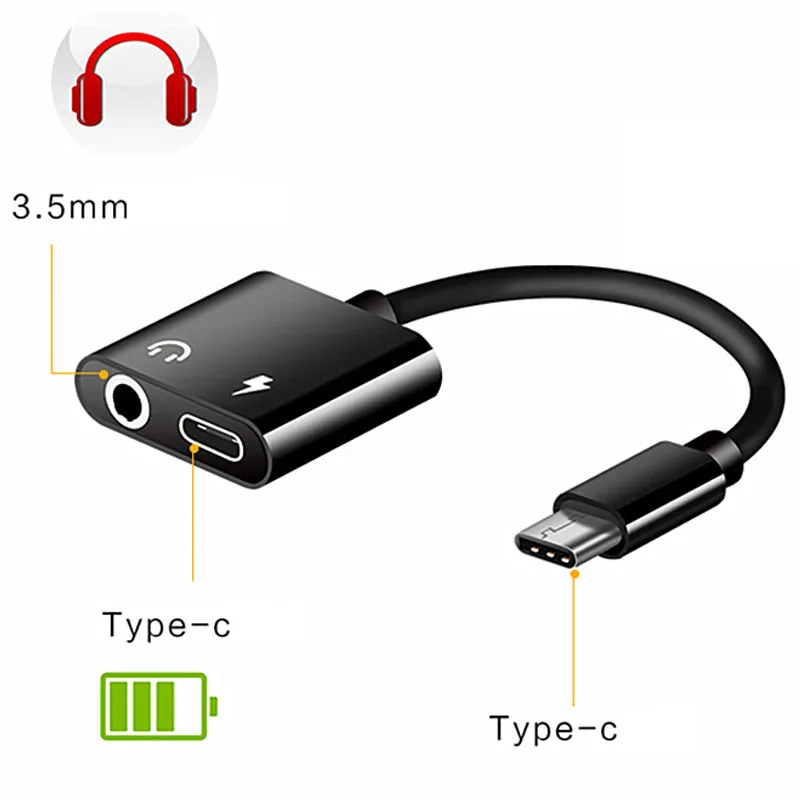 3 in 1 Type C 3 5mm Jack AUX Audio Headphone USB Adapter Charger Cable Call Music Charge for for Xiaomi 6 MIX Huawei P10 Mate10