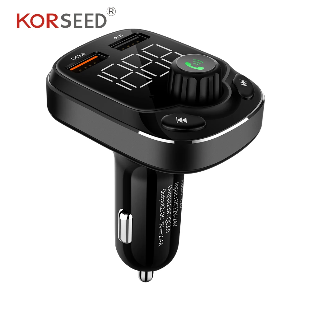 

Car Bluetooth Transmitter FM Handsfree Wireless Audio Receiver Car LED MP3 Player3.1A Dual USB Fast Charger