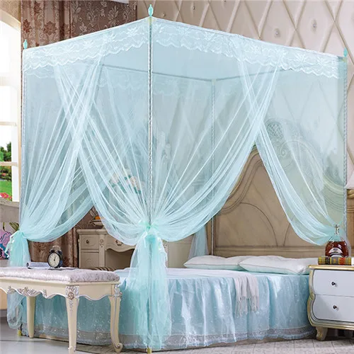 Afscheid Economisch Verouderd Zomer Blauwe Klamboe Met Ijzeren Buis Frame Floor-Netten Romantische Lace  Bed Netting Met Driedeurs Moustiquaire voor 1.2/1.5/1.8M - AliExpress Huis  & Tuin