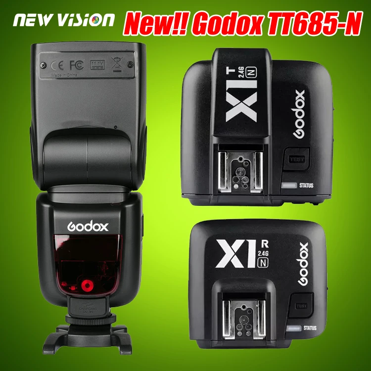 

Godox TT685N 2.4G 1/8000s i-TTL GN60 Flash With X1N Trigger & Receiver for Nikon