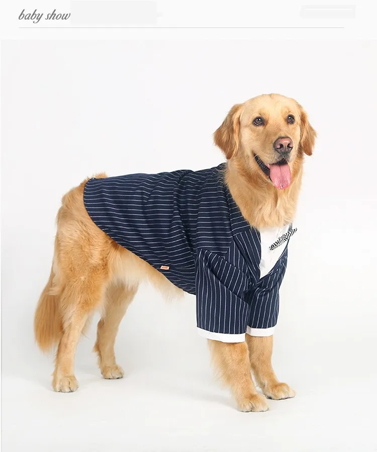 HOOPET британский стиль поддельные из двух частей комплект Одежда для собак куртка в полоску домашних животных Костюмы присутствовать для торжеств платье пальто для Mascotas одежда