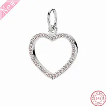 Розовый CZ Be My Valentine сердце Ожерелье Подвеска Шарм бусины для самостоятельного изготовления ювелирных изделий Fit PANDORA Подвески Серебро 925 FL693