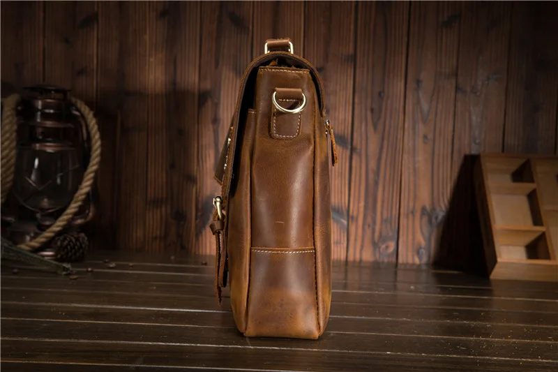 2018 Новая мода коровьей мужской деловой портфель из натуральной кожи Винтаж для мужчин посланник сумка воловьей бизнес сумка для ноутбука
