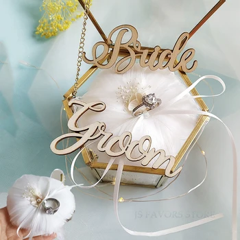 

Promotion Free shipping1pcs Feather setting Geometric engagement wedding decorate marriage proposal idea ring pillow