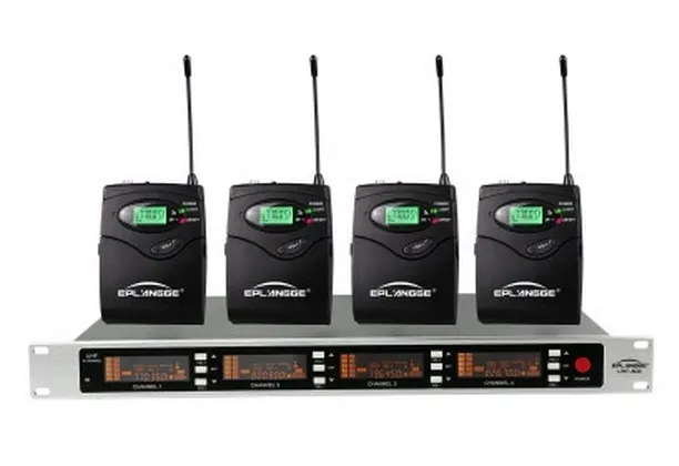 

Pro 4x100Ch Ture Diversity Wireless Microphone Mic System 4 Bodypack with Lavalier Microphone