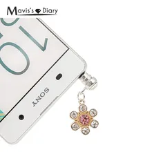 Универсальные наушники с цветочным бриллиантом, Пылезащитная заглушки, Аксессуары для мобильных телефонов, 3,5 мм разъем для наушников