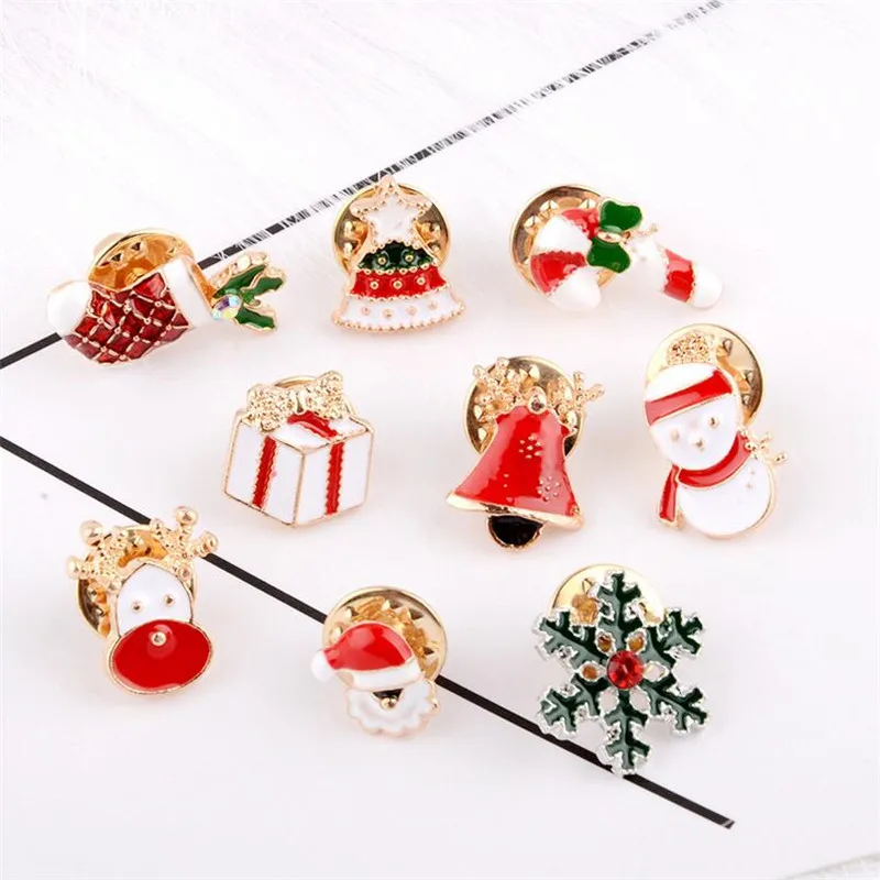 Mini Christmas Cute Brooches 3pcs/set High Quality Alloy Brooch Jewelry