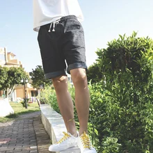 Черные джинсы Короткие Для мужчин летние шорты Для мужчин деним Для Мужчин's Повседневное джинсы шорты для Для мужчин